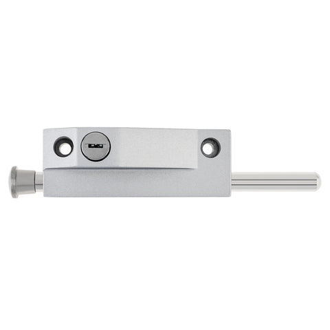 Keyed Sliding Patio Door Lock With Spring Loaded Latch And Two Keys For Enhanced Home Security On Sliding Glass Doors Patio Gates And Fences Suitable For Double Doors In Silver Finish