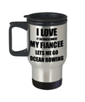 Insulated 14 Oz Stainless Steel Travel Mug With Easy Grip Handle And Thumb Rest, Double Wall Keeps Coffee Hot, Slim Fit For Cup Holders, Sliding Lid With Slanted Sip Surface, Perfect Funny Gag Gift For Fiance And Sport Lovers