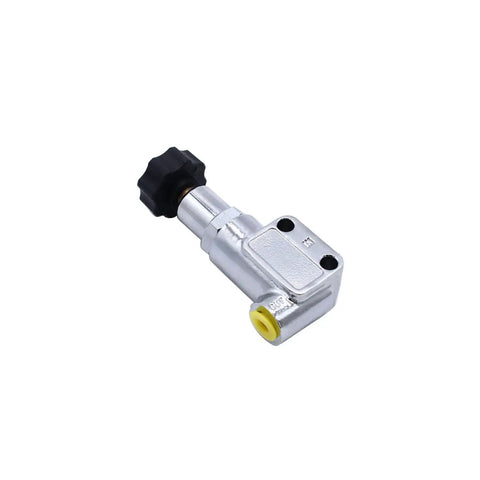 Professional Grade Precision Engineered Adjustable Disc Brake Proportioning Valve Billet Aluminum Block For Street Rod Or Custom Hot Rod Build 100 To 1000 Psi side view with adjustment knob.