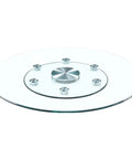 Heavy Duty Tempered Glass Lazy Susan Turntable With Hella Smooth 360 Rotation Spacious Round Serving Tray for kitchen use.