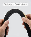 Hands bending Pipe Wrap Insulation Tape For Hot And Cold Pipes Waterproof Foam Adhesive 33 Feet Long And 2 Inches Wide One Eighth Inch Thick