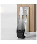 Heavy Duty Anti Sagging Gate Stabilizer Roller Wheel with slick sealed bearings attached to a wooden post.