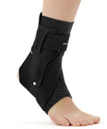 Right Ankle Brace for Women and Men, Sprain Recovery Support With Two Spring Steel Supports and Dual Straps, Black, Size M