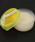 Open container of high performance no clean solder flux paste for PCB and BGA repair, quick wetting, bright joints, 50g size.