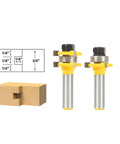 Top Tier 2Pc Tongue And Groove Router Bit Set For Pro Woodworkers To Craft Smooth Seamless Joints In Hardwood Plywood And Veneer Projects Like A Boss With Easy Setup, 1/4 inch shank.