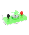 Green component of Solar Powered Science Experiment Kit For Kids With Mini Generator Motors Hand Cranked Wind Turbine Quiet Operation.
