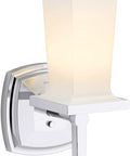 Margaux One-Light Sconce in French Gold finish with frosted glass shade, wall mount view, damp-location rated, classic wall light