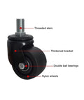 Beefy Heavy Duty Caster Wheels With M Threaded Stem, 360 Degree Swivel Locking Nylon Casters For Workbench, Furniture Or Cart