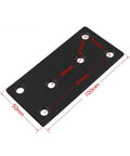 Heavy Duty L Bracket Corner Brace 6 Hole Flat Mending Plates For Wood Furniture Mounting And Cabinet Repair, dimensions labeled