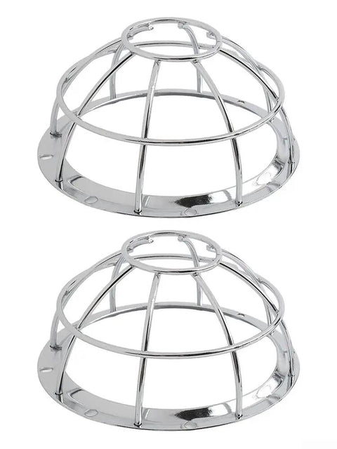 Rock Solid Iron Smoke Detector Guard With Slick Silver Mesh Anti Tamper Fire Safety Shield And Sprinkler Protection Cage Easy Install Ceiling 2 Pack Set, two durable silver mesh cages.