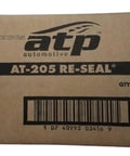 Box labeled AT-205 Re-Seal for Re Seal Leak Stopper 8oz 12 Pack Case For Auto Leaks Stops Leaks Fast In Engine Transmissions Power Steering Differential And Hydraulic Systems Made In USA