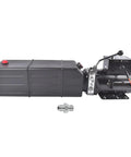 Side view of the 3.7 Gallon Hydraulic Power Unit With 220V 3HP 2950 PSI Single Acting Pump For 2 Post And 4 Post Car Lifts And Dump Trailers
