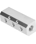 Aluminum Air Manifold Block 40x40mm Heavy Duty High Flow With G1/2 Inlet And G1/4 Outlet For Pneumatic Systems, Secure Sealing
