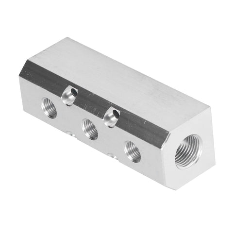 Aluminum Air Manifold Block 40x40mm Heavy Duty High Flow With G1/2 Inlet And G1/4 Outlet For Pneumatic Systems, Secure Sealing