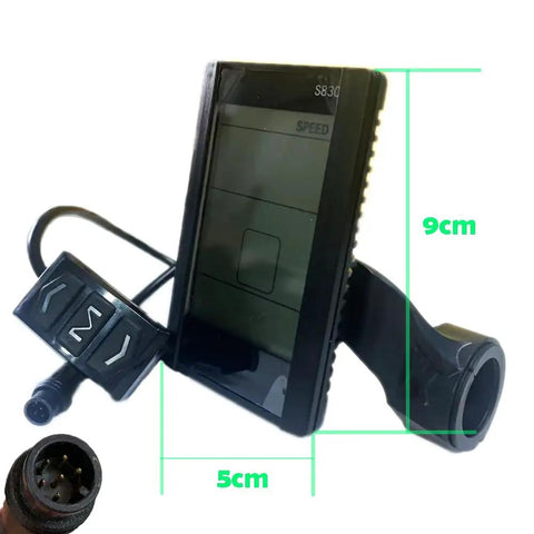 Electric Bike LCD Display Panel for Ebike Conversion Kit 36V Waterproof 6 Pin USB Speed Meter with mounting bracket