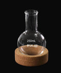 Round Bottom Boiling Flask Set, Two Pack 250ml Each, Borosilicate 3.3 Glass, Short Neck Non Graduated on cork base.