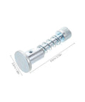 Premium Two Piece Metal Spring Loaded Forklift Locating Pin For 2 3 Ton Industrial Mast Carriage Stop Limit With Tool Free Install And Removal close-up view showing dimensions.