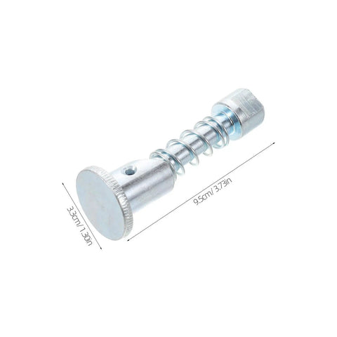Premium Two Piece Metal Spring Loaded Forklift Locating Pin For 2 3 Ton Industrial Mast Carriage Stop Limit With Tool Free Install And Removal close-up view showing dimensions.