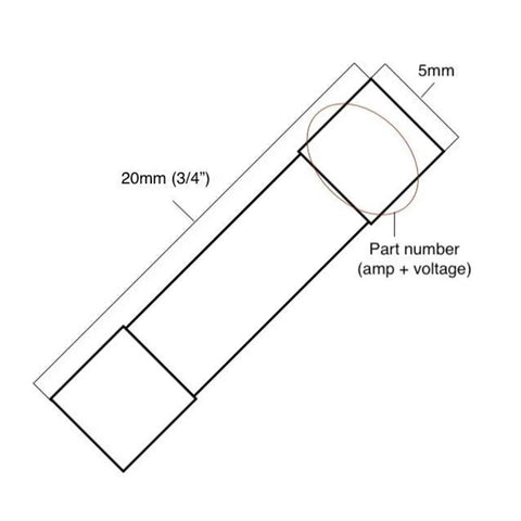 Five Pack 5x20mm Ceramic Fuses 10A 250V Silver Cartridge Fuses for Electronics Repair High Quality Replacement for Audio Gear DIY Projects Practical and Reliable Safety Fuse Kit size diagram