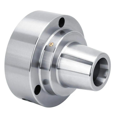 Ycauty 5 In Precision Lathe Collet Chuck With 0.0006 TIR Runout Accuracy And Complete Tooling Kit For Pro Machining Jobs That Need Solid Performance, close-up view of lathe chuck.