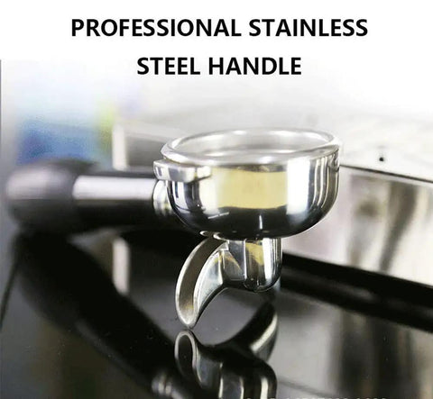 Semi Automatic Espresso Machine With Built In Milk Frother And One Touch Steam Wand For Buttery Smooth Lattes And Rich Cappuccinos showcasing professional stainless steel handle.