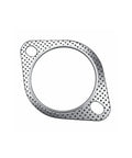 Exhaust gasket, front view: metal 3-inch two-bolt flange for muffler/manifold, high-temperature
