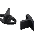 Heavy Duty Sliding Barn Door Anti Swing Stoppers With Screws Set Of 2 in black, durable carbon steel, for floor rail and wall mount use.