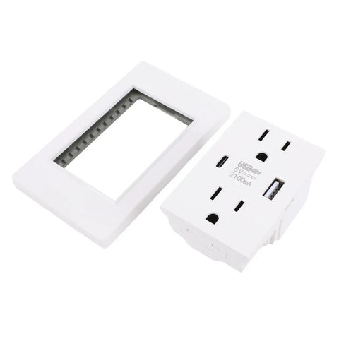 Sleek White Decorator Receptacle And 15 Amp Electrical Outlet Built Hardcore For The Daily Hustle Heavy Duty Standard Wall Socket with USB