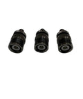 Three Pack SMA Female To BNC Male Coax Adapter Set For Amateur Radio, Antennas, And Video Gear - Black Chromium Plated Copper Connectors