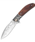 Dope Damascus Steel Folding Pocket Knife With 3.46 Inch Drop Point Blade For Everyday Carry EDC Ready Premium Hand Forged Blade
