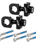 Two Pack Single Speed Bicycle Chain Tensioner Adjuster Regulator For BMX Fixed Gear Bikes Aluminum Alloy Black Durable