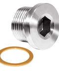 Internal Hex Head Socket Pipe Plug M24x1.5 Stainless Steel CNC Machined Pipe Fitting 304 Grade Corrosion Resistant Built Tough for Plumbing Jobs and DIY Terminations, with washer