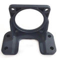 Bringsmart motor mounting bracket for 60ktyz AC gear motor; black metal bracket with circular mount and four mounting holes (front view)