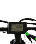 48V Ebike LCD Display Meter Waterproof Speed Control Panel Screen for Electric Bicycles with 5 Pin Male Connector shown on handlebars
