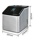 Portable Countertop Ice Maker Machine With Smooth Touch Interface And No Sweat Self Cleaning Quiet Electric Cube Maker Rapid Chill Cycle dimensions 287mm x 375mm x 357mm.