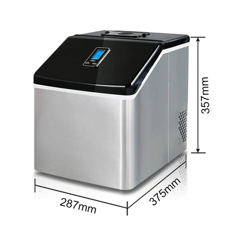 Portable Countertop Ice Maker Machine With Smooth Touch Interface And No Sweat Self Cleaning Quiet Electric Cube Maker Rapid Chill Cycle dimensions 287mm x 375mm x 357mm.