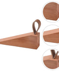Walnut Wood Door Stopper Wedge With PU Finish Easy Assembly Portable Nordic Style Go To Door Stop Tool For Home And Office Use