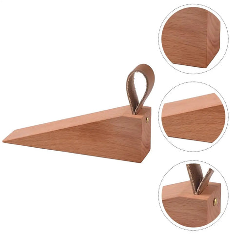 Walnut Wood Door Stopper Wedge With PU Finish Easy Assembly Portable Nordic Style Go To Door Stop Tool For Home And Office Use