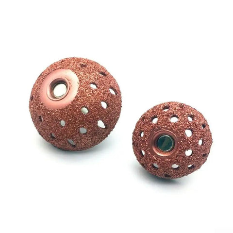 Heavy Duty Tire Buffing Wheel With Carbide Grinding Head For Coarse Polishing And Repair Jobs On Tough Rubber Tires, two sizes, metallic finish.