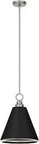 1 Light Brushed Nickel Pendant Light Dimmable Cone Shaped Medium Size Ceiling Fixture For Kitchens, Dining Rooms, Living Rooms And Bedrooms