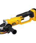 Kickass 20V Max Cordless Angle Grinder Kit With Four Inch Disc And 8000 Rpm Brushless Motor on a work surface.