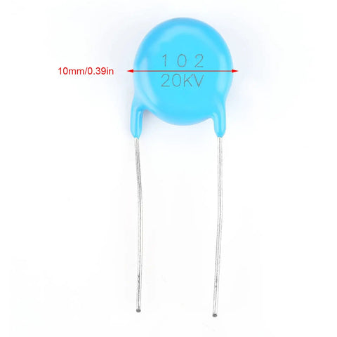High Voltage Ceramic Disc Capacitors Set 20 Kv 1000 Pf Pro Grade HV Cap Kit For Uhf Instruments X Ray Machines And Electrostatic Generators Five Pieces Ships Worldwide, blue 10mm disc capacitor