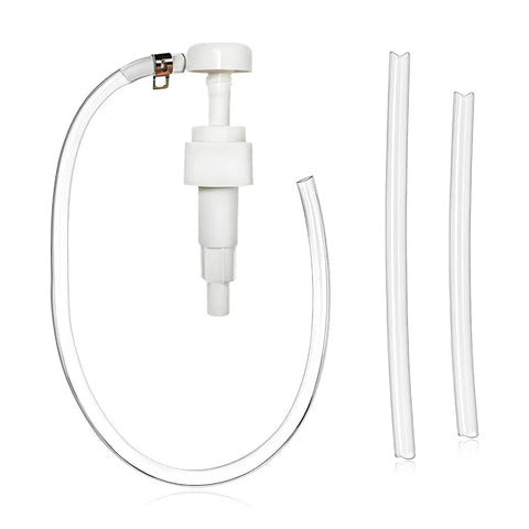 Quart Bottle Fluid Pump For Transmission Fluid Transfer Manual Siphon with clear tube and connectors for easy oil transfer.
