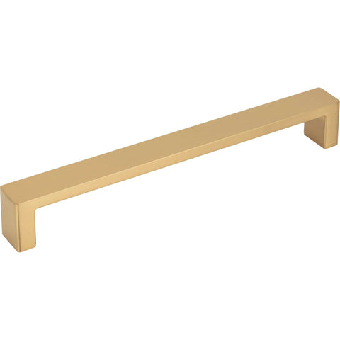 Sanctuary II 7 Inch Bar Pull TK252BSN Brushed Satin Nickel Modern Metro Style, zinc alloy construction, front view of cabinet handle.