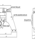 Heavy Duty Hydraulic Torque Wrench One Point Five Inch Square Drive 742 To 7420 Nm Range technical drawing with dimensions.