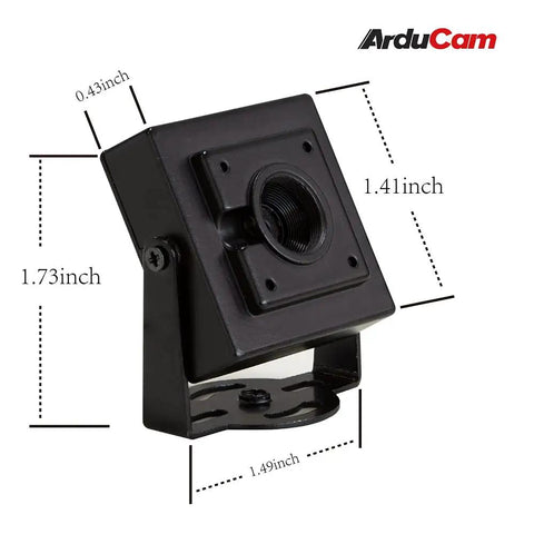 Side view of 4K 8MP IMX219 Autofocus USB Camera Module With Metal Case, showing dimensions, for Computer Laptop Raspberry Pi Jetson Nano.