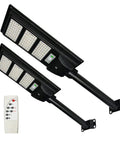 Dusk To Dawn Solar Street Light 50000LM With Motion Sensor Lit Outdoor LED Flood Light For Street Yard Parking Lot, 2 Pack with remote