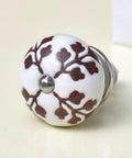 Premium Brown Ceramic Drawer Knobs With Sweet Leaf And Flower Designs For Kitchen Cabinets 1.5 inch round decorative knob