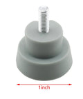 Close-up of a 1-inch grey replacement rubber tip from Heavy Duty Kickdown Door Stop Set 4 Pack With Replacement Rubber Tips For Drop Down Door Stop Holder
