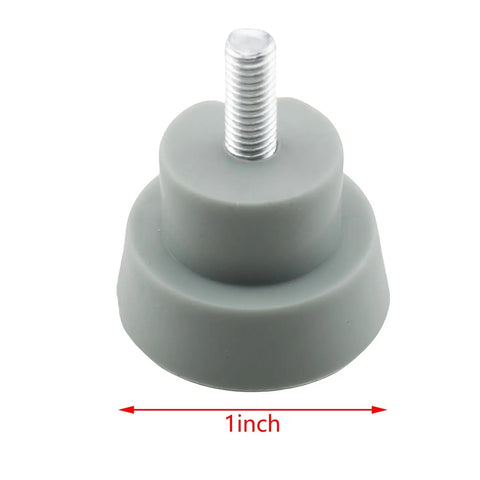 Close-up of a 1-inch grey replacement rubber tip from Heavy Duty Kickdown Door Stop Set 4 Pack With Replacement Rubber Tips For Drop Down Door Stop Holder
